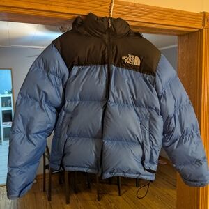 The North Face Men's Black and Blue Puffer Jacket